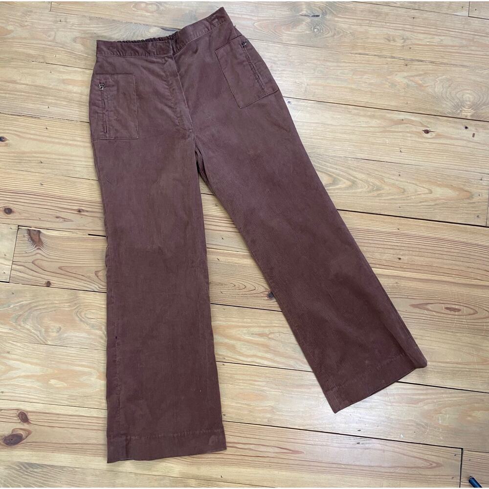 Vintage 70s Womens Wrangler Brown Corduroy Flared Pants